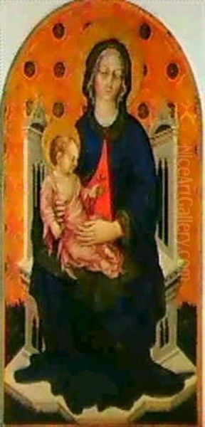 The Madonna And Child Enthroned Oil Painting by Michele Giambono