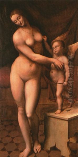 Venere E Cupido Oil Painting by  Giampietrino