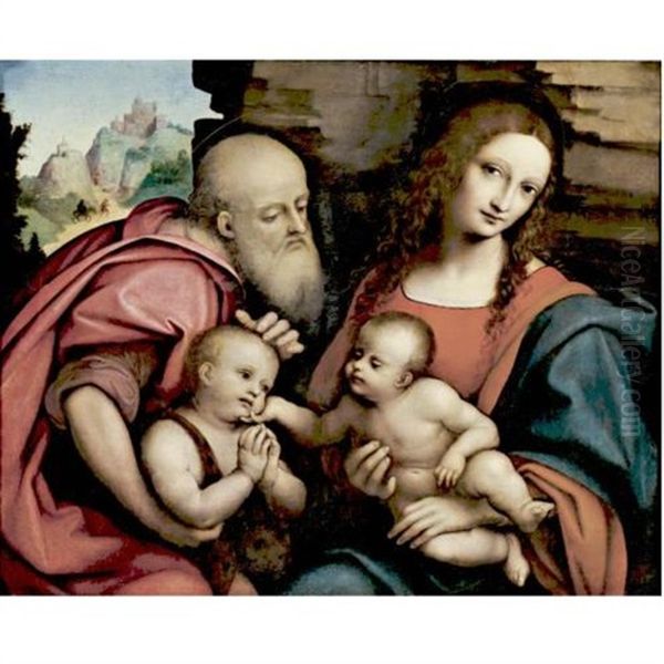 The Holy Family With The Infant Saint John Oil Painting by  Giampietrino