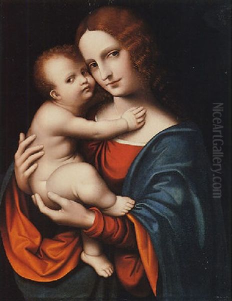 The Madonna Embracing The Christ Child Oil Painting by  Giampietrino