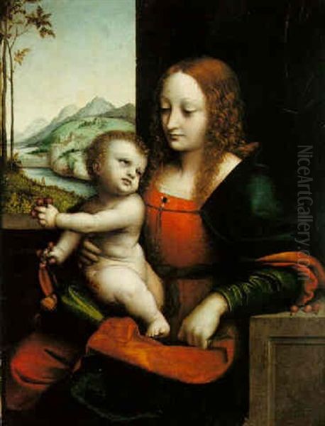 Madonna Of The Cherries Oil Painting by  Giampietrino