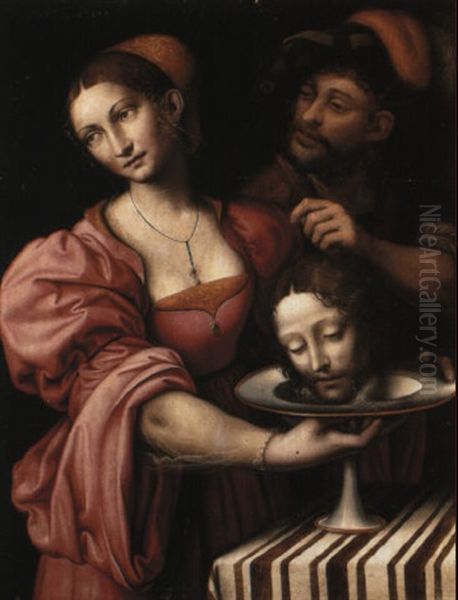 Salome With The Head Of St. John The Baptist Oil Painting by  Giampietrino