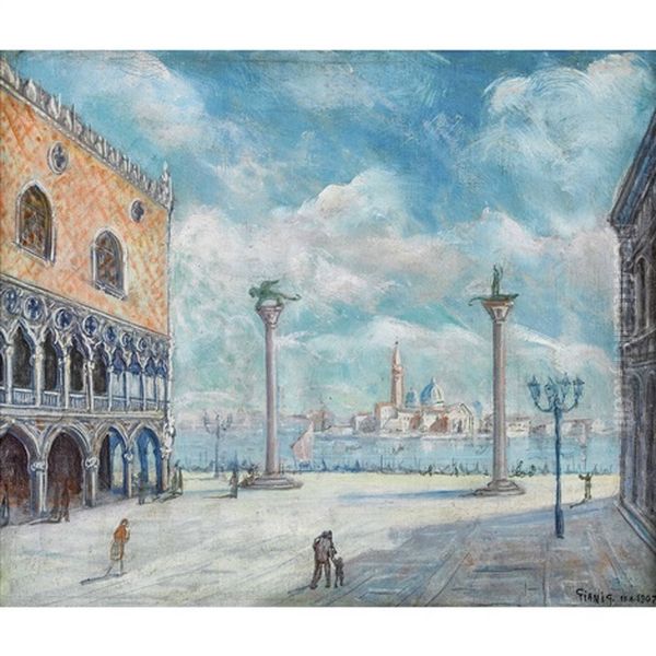 Die Piazzetta Di San Marco In Venedig Oil Painting by Giovanni Giani