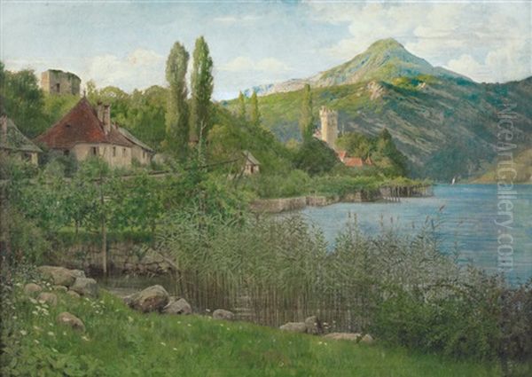 Paesaggio Sul Lago Oil Painting by Giovanni Giani