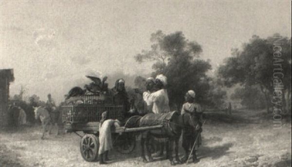 Ein Afrikanischer H,ndler Verhandelt Mit Den Bauern Oil Painting by Giovanni Giani