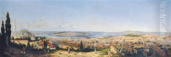 Constantinople From Beyazit Oil Painting by Girolamo Gianni