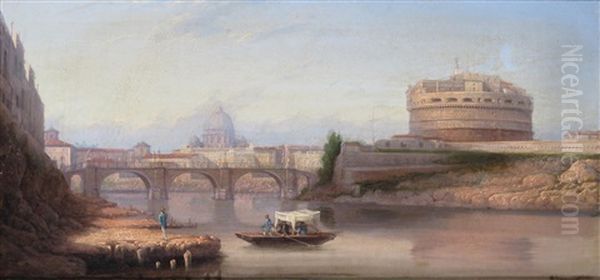 Castel St. Angelo, Rome Oil Painting by Girolamo Gianni