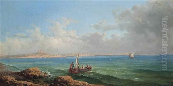 The Sea Approach To Marsa Scirocco, Malta Oil Painting by Girolamo Gianni