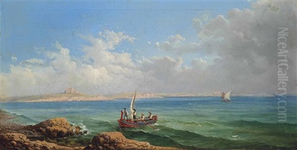 The Sea Approach To Marsa Scirocco, Malta Oil Painting by Girolamo Gianni