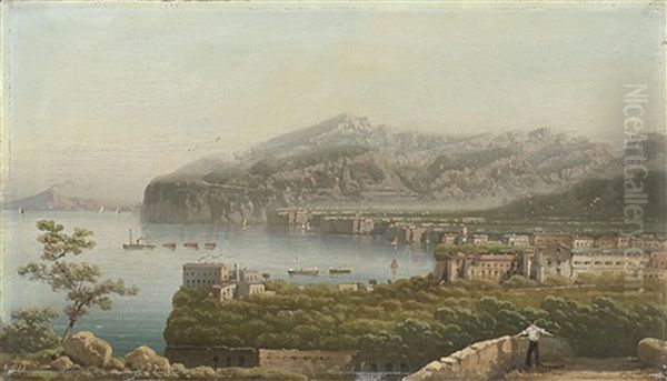 Sorrento Mit Blick Auf Den Vesuv Oil Painting by Girolamo Gianni