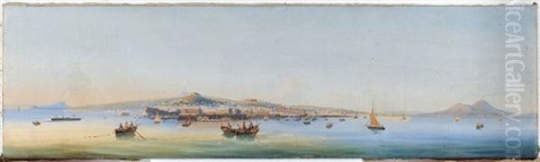 La Baie De Naples Et Le Vesuve Oil Painting by Girolamo Gianni