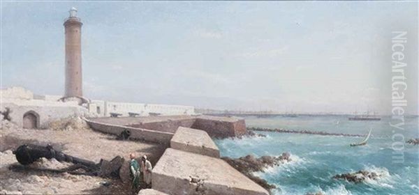 Alexandria After The Bombardment Of 1882 Oil Painting by Girolamo Gianni