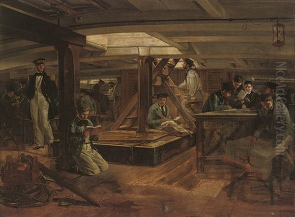 Lessons Below Deck For The Midshipmen Oil Painting by Girolamo Gianni