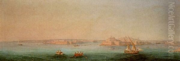 The Three Cities From Valletta, Malta Oil Painting by Girolamo Gianni