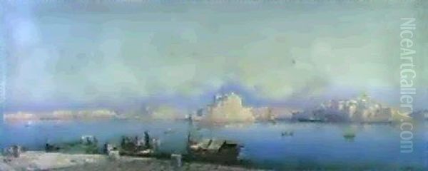 The Grand Harbor, Valletta Oil Painting by Girolamo Gianni