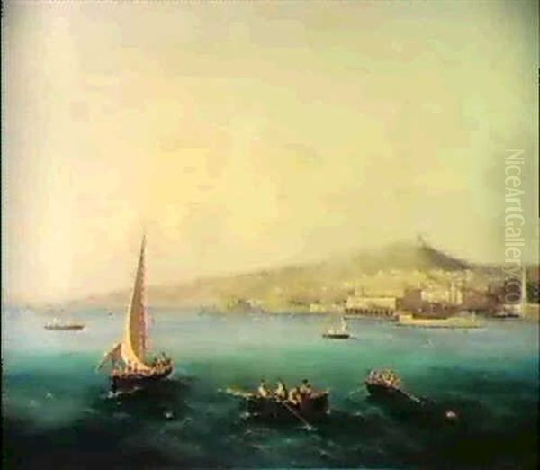 A View Of Naples And The Bay Of Posilippo Oil Painting by Girolamo Gianni