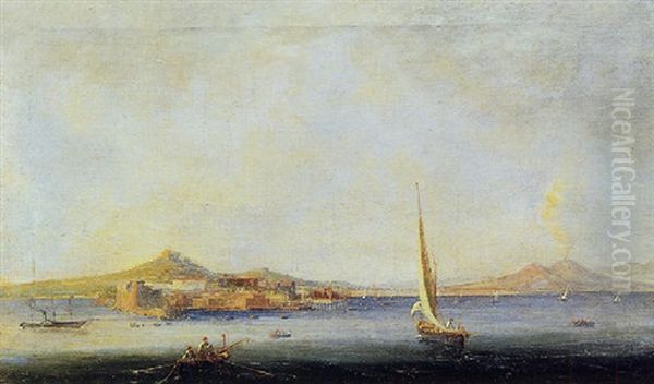 Veduta Di Napoli Dal Mare Oil Painting by Giuseppe Gianni