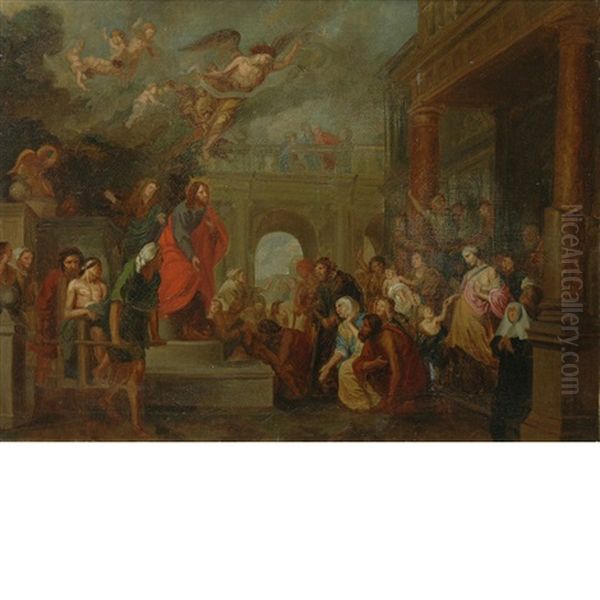 Christ At The Pool Of Bethesda Oil Painting by Corrado Giaquinto