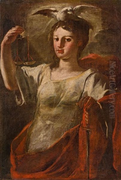 Justitia (allegorie Der Gerechtigkeit) Oil Painting by Corrado Giaquinto