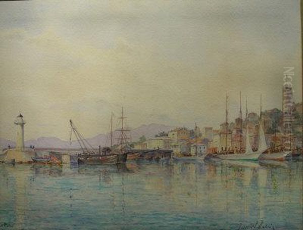 Le Port Oil Painting by Daniel, Emile Louvet Bac