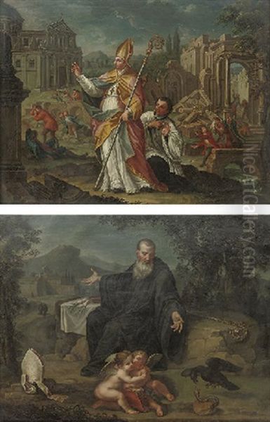 Cardinal Orsini (+ Saint Anthony; Pair) Oil Painting by Corrado Giaquinto