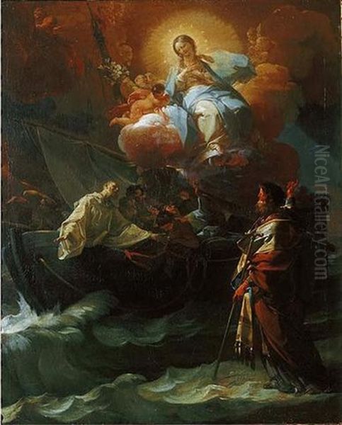 Saint Nicholas Of Bari Saving The Victims Of A Shipwreck Oil Painting by Corrado Giaquinto