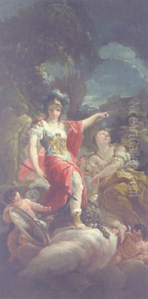 Allegorie Auf Die Starke Und Die Wachsamkeit Oil Painting by Corrado Giaquinto