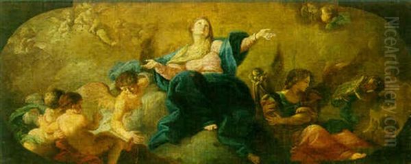 The Assumption Of The Virgin Mary Oil Painting by Corrado Giaquinto