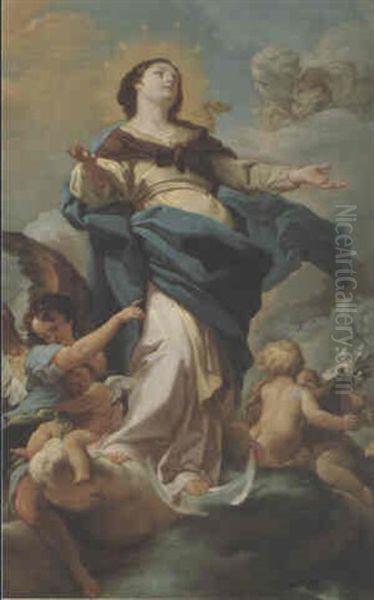 L'immaculee Conception Oil Painting by Corrado Giaquinto