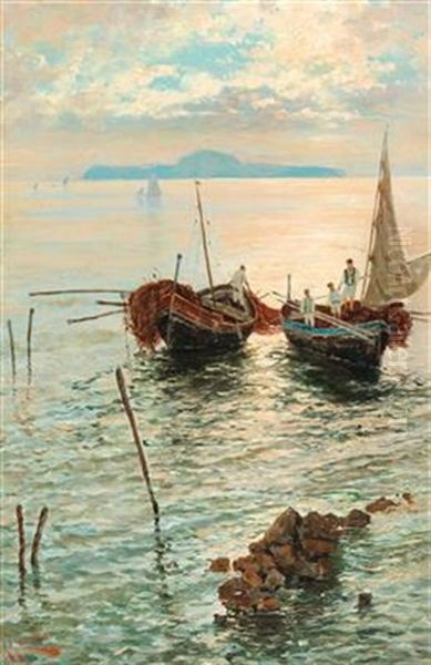 Scene Near Naples Oil Painting by Giuseppe Giardiello