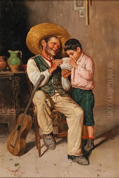 A Good Drink Oil Painting by Giuseppe Giardiello