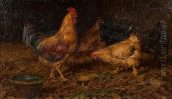 Hens In A Yard by Giuseppe Giardiello