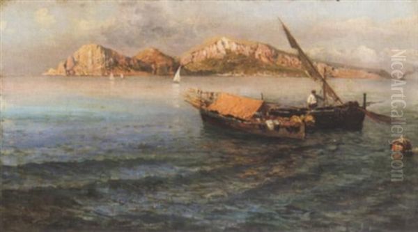 Fischer Vor Capri Oil Painting by Giuseppe Giardiello