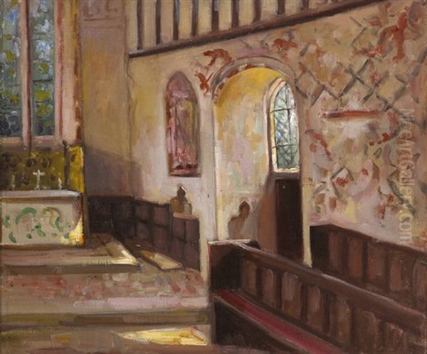 Church Interior, Buckinghamshire Oil Painting by Henry William Phelan Gibb