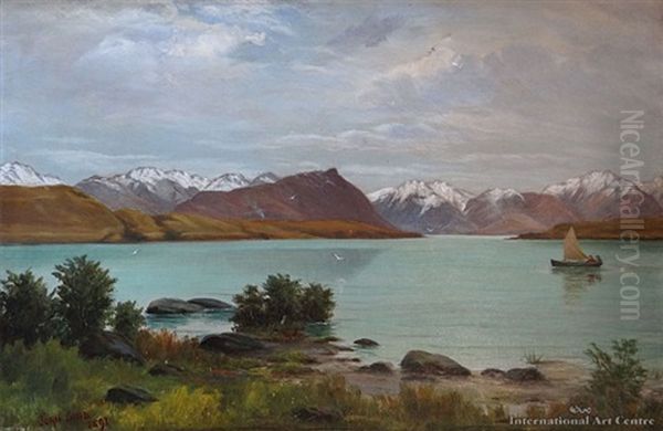 Lake Wakatipu Oil Painting by John Gibb