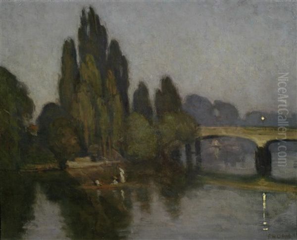 Punting On The Thames Oil Painting by Percy William Gibbs