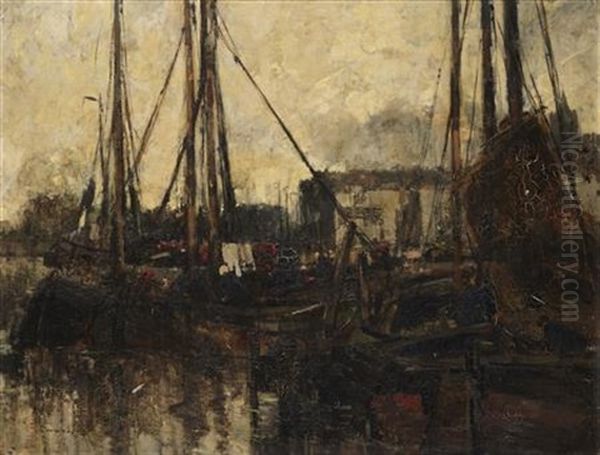 The Harbour Oil Painting by William Alfred Gibson