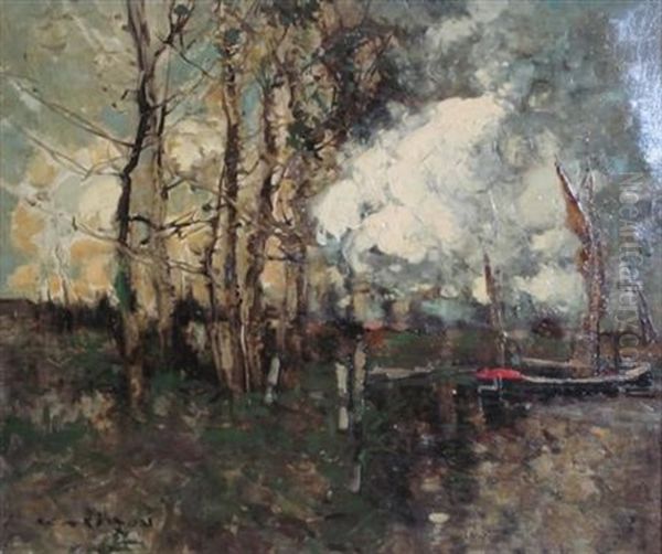 The Mooring Oil Painting by William Alfred Gibson