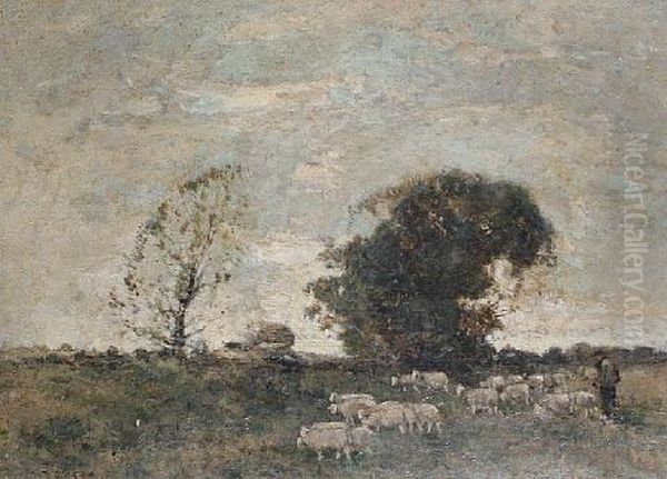 Eventide, A Hampshire Pastoral Oil Painting by William Alfred Gibson