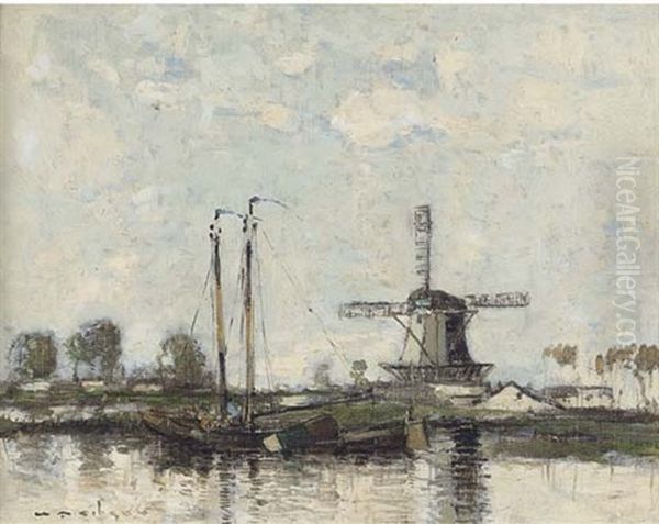 Near Edam Oil Painting by William Alfred Gibson