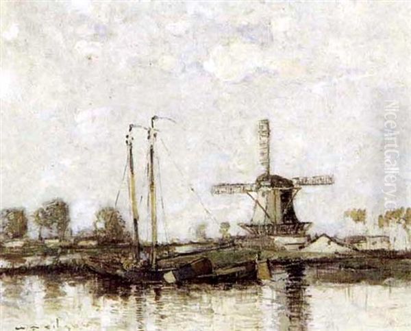 Near Edam Oil Painting by William Alfred Gibson