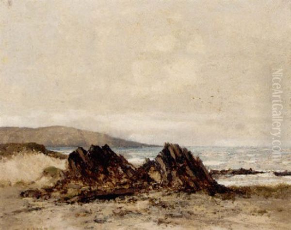 Rocks At Machrie, Islay Oil Painting by William Alfred Gibson