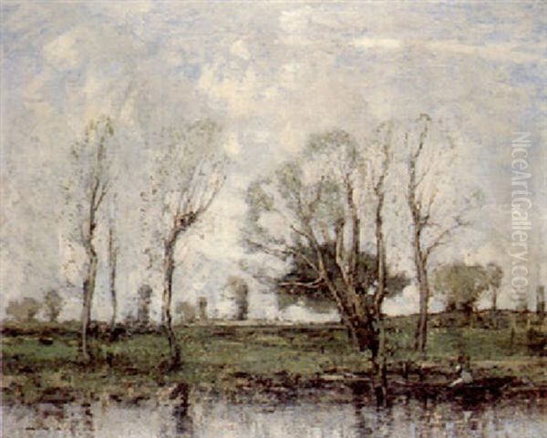 Near Christchurch Oil Painting by William Alfred Gibson