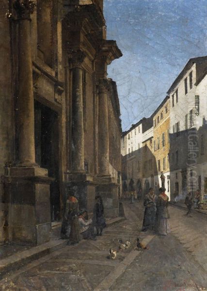 Strade Di Paese Oil Painting by Angelo Baccalario