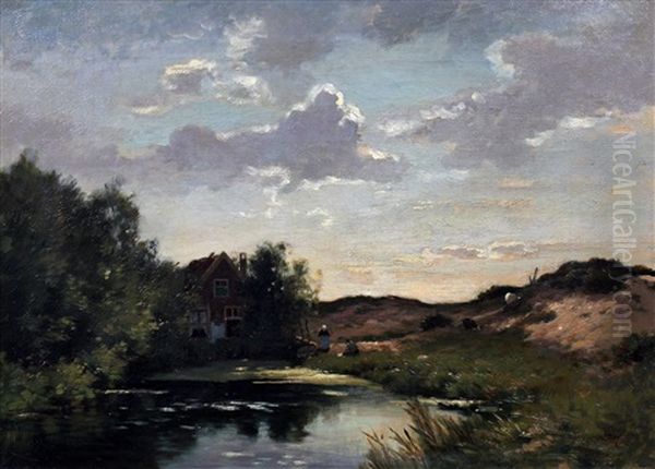 Boerderij In De Duinen, Mogelijk Bij Overveen Oil Painting by Marinus Gidding