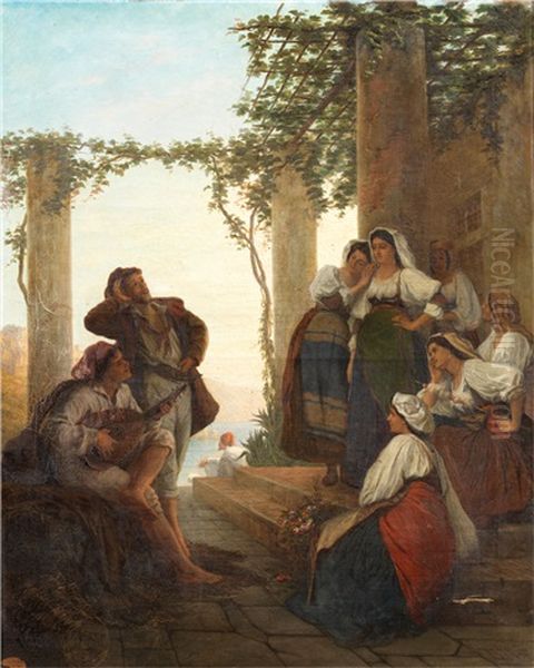 La Serenade Oil Painting by Francois Theophile Etienne Gide