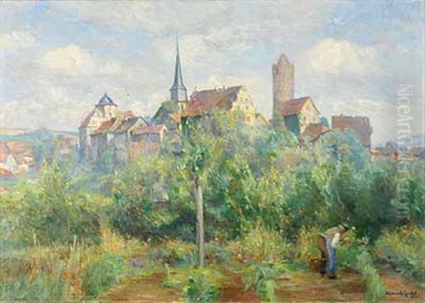 Blick Auf Schlitz Oil Painting by Heinrich Giebel