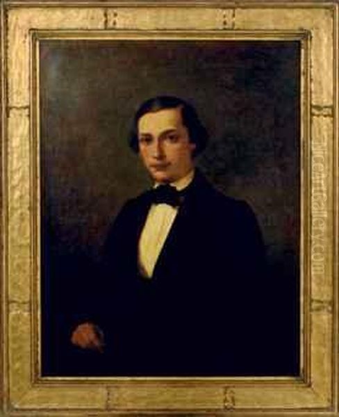 Portrait Of A Young Gentleman Oil Painting by Attilio Baccani