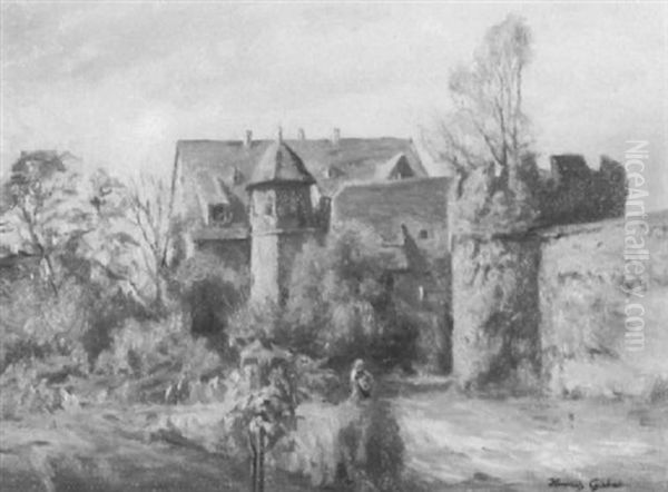 Der Oberhof In Budingen by Heinrich Giebel