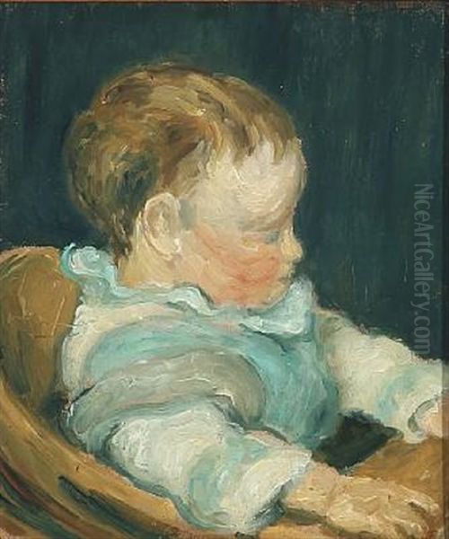 Child Portrait Oil Painting by Harald Giersing